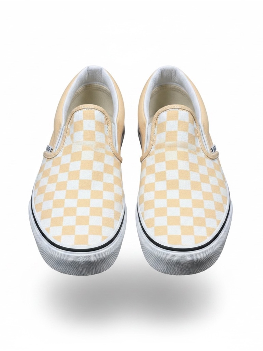 Slip-On Checkerboard Canvas Shoes in Cream
